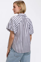 Paula Striped Puff Sleeve Shirt
