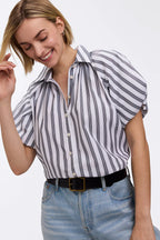 Paula Striped Puff Sleeve Shirt