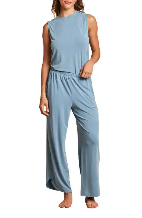 Sand Washed Jersey Piped Set Seashore
