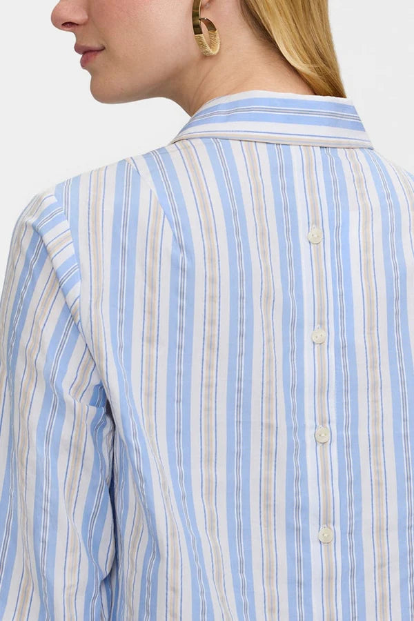 Therese Multi Seersucker 3/4 Sleeve Popover Shirt