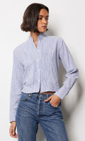 PINTUCK L/S TOP W/BACK BELT