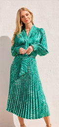 JADE Green Pathways Tie Blouse