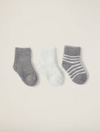 CozyChic Lite® Infant Sock Set Pewter Pearl