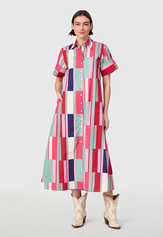 Gibbons Dress, Woodland Stripes