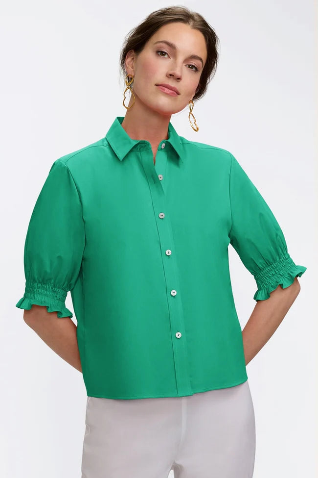 Vivienne Elbow Slv Shirt Kelly Green