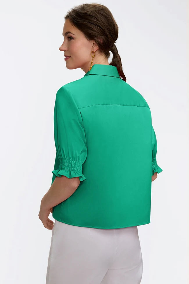 Vivienne Elbow Slv Shirt Kelly Green