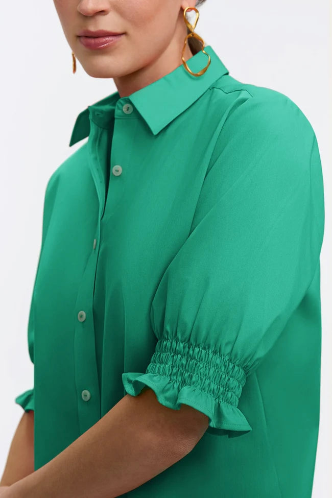 Vivienne Elbow Slv Shirt Kelly Green