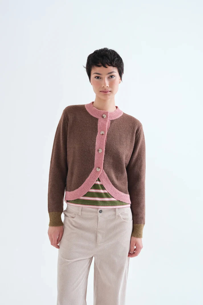 Two Tone Knit Cardigan