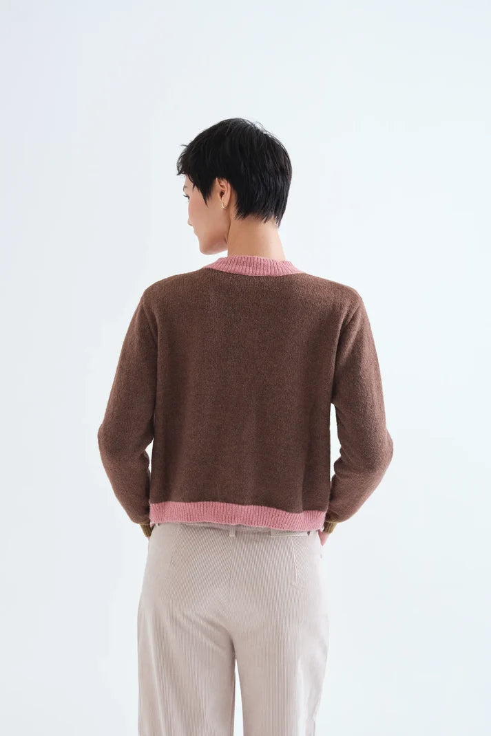 Two Tone Knit Cardigan