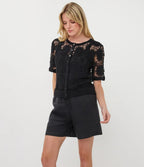 Crochet Cardigan Black