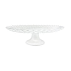 Alabaster White Scalloped  Large Cake Stand
