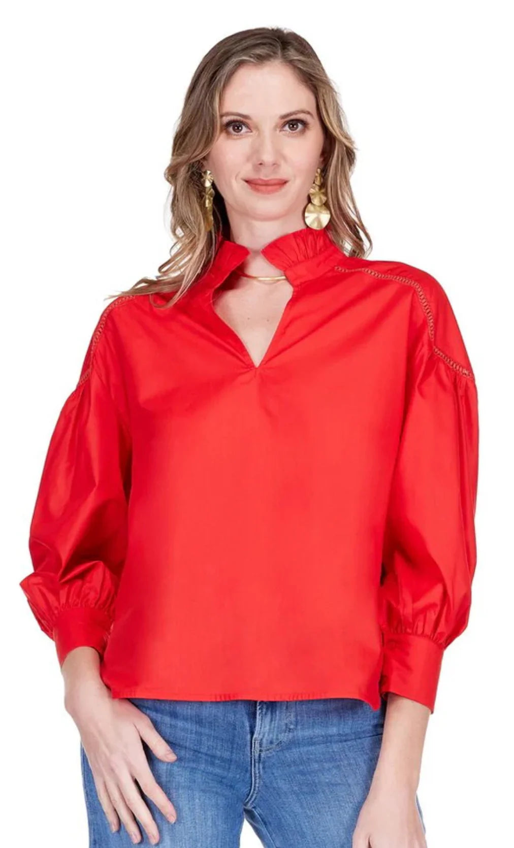 JADE Split Stand Collar Trim Top