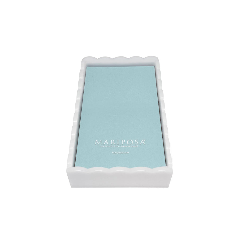White Scalloped Guest Towel Box