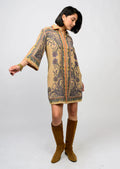 Paisley Border Shirtdress Camel