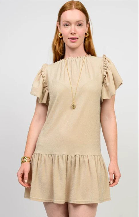 Knit Sparkle Dress Champagne