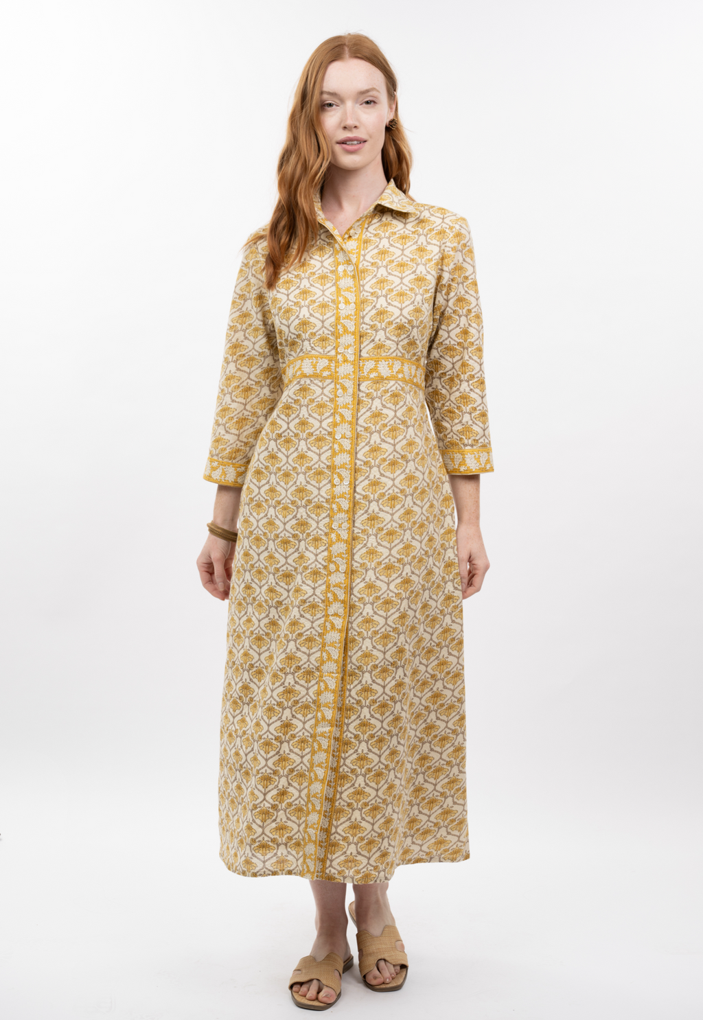 Double Button Shirtdress Yellow