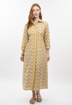 Double Button Shirtdress Yellow