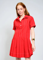 Pleated Shirt Dress