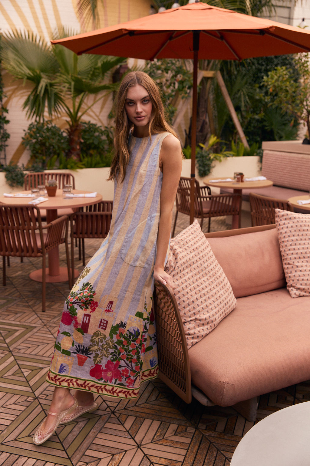 Dani Dress, Village Stripes