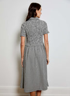 SMOCKED GINGHAM DRS