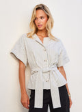 Belted Button Up Top