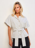 Belted Button Up Top