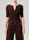 Wren Cardigan in Mahogany