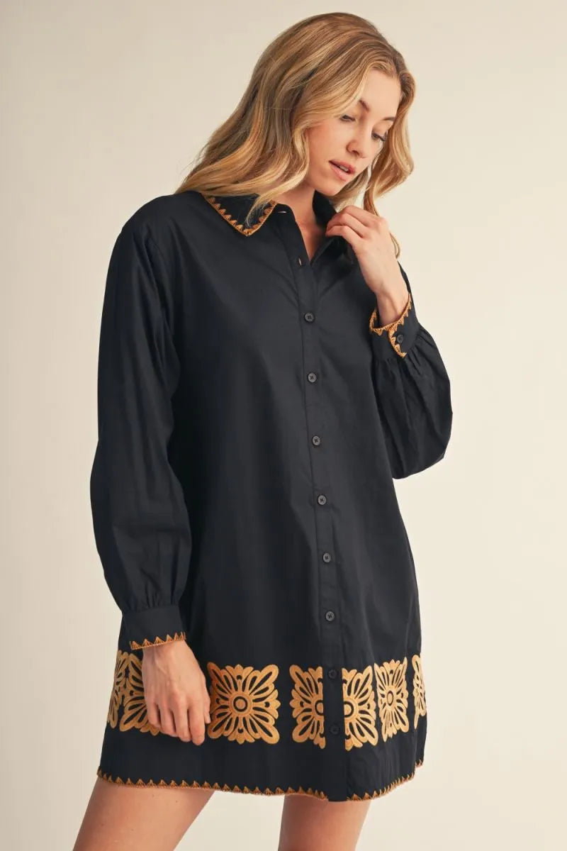 Black Dress with Embroidery