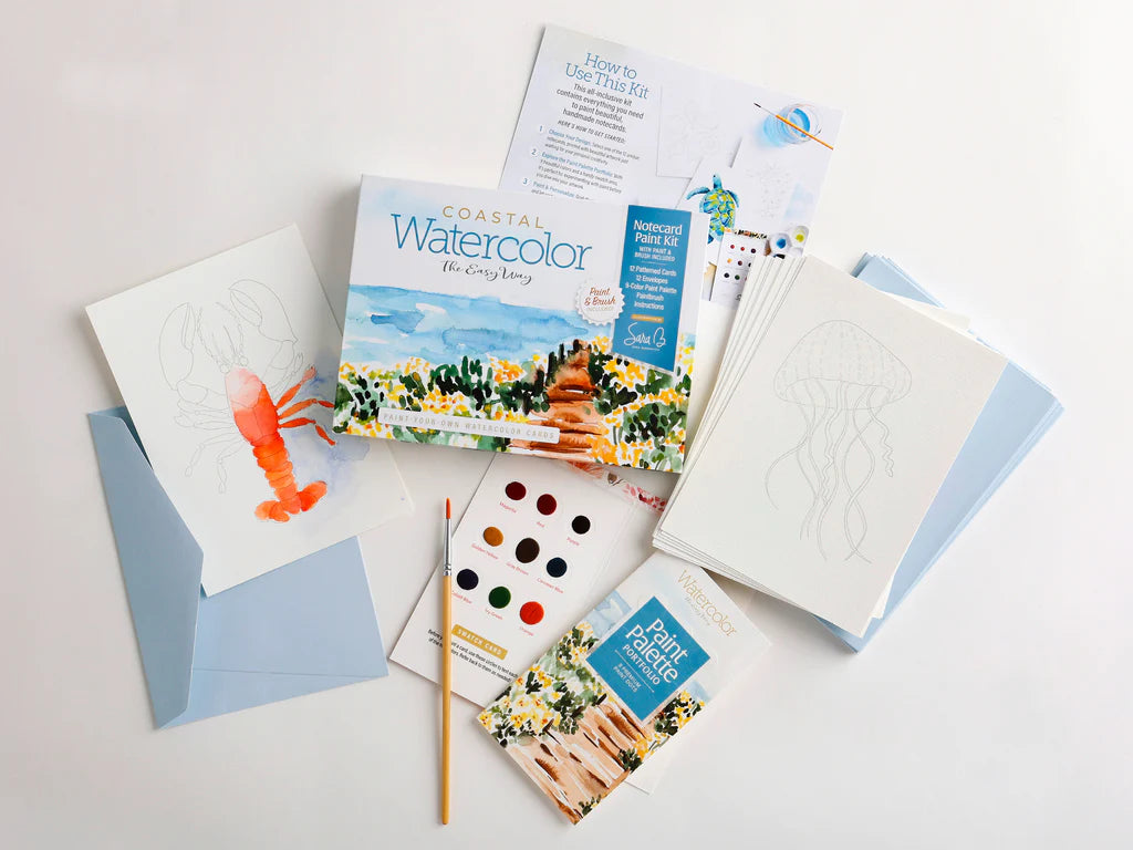 Coastal Watercolor Notecard Paint Kit