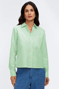 Jodie No Iron Pinpoint Stripe Long Sleeve Short Shirt