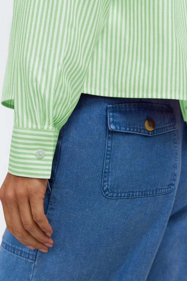 Jodie No Iron Pinpoint Stripe Long Sleeve Short Shirt