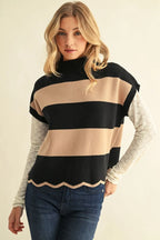 Black/Taupe Stripe Sweater