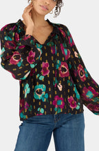 Alivia Ashley Top Black Holiday Garden