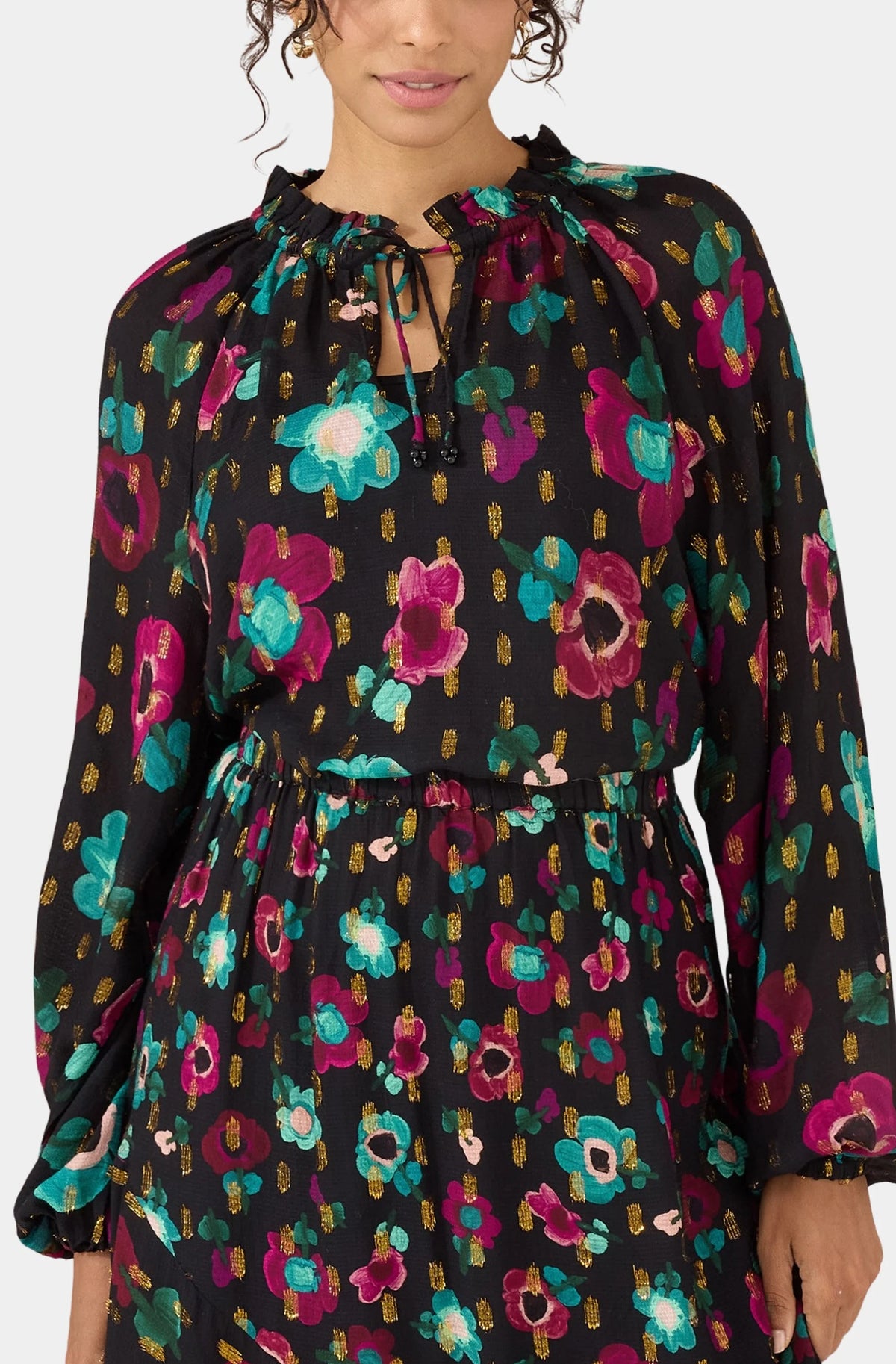 Alivia Ashley Top Black Holiday Garden