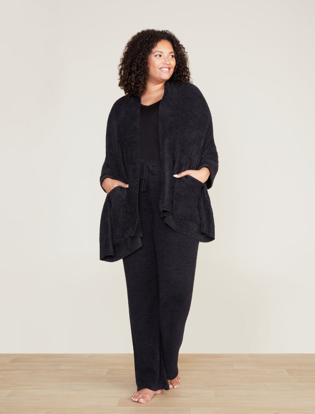 CozyChic Lite® Heathered Travel Shawl Black
