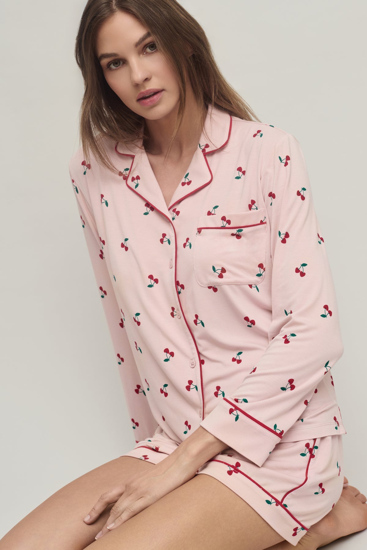 Malibu Collection® Ultra Soft Cherry PJ Set
