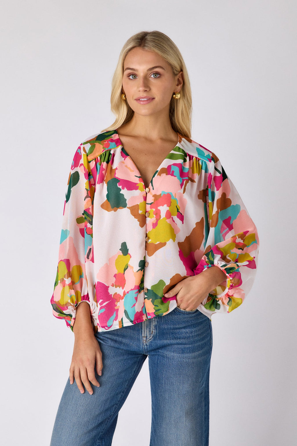 Nellie Blouse - Botanic Blush