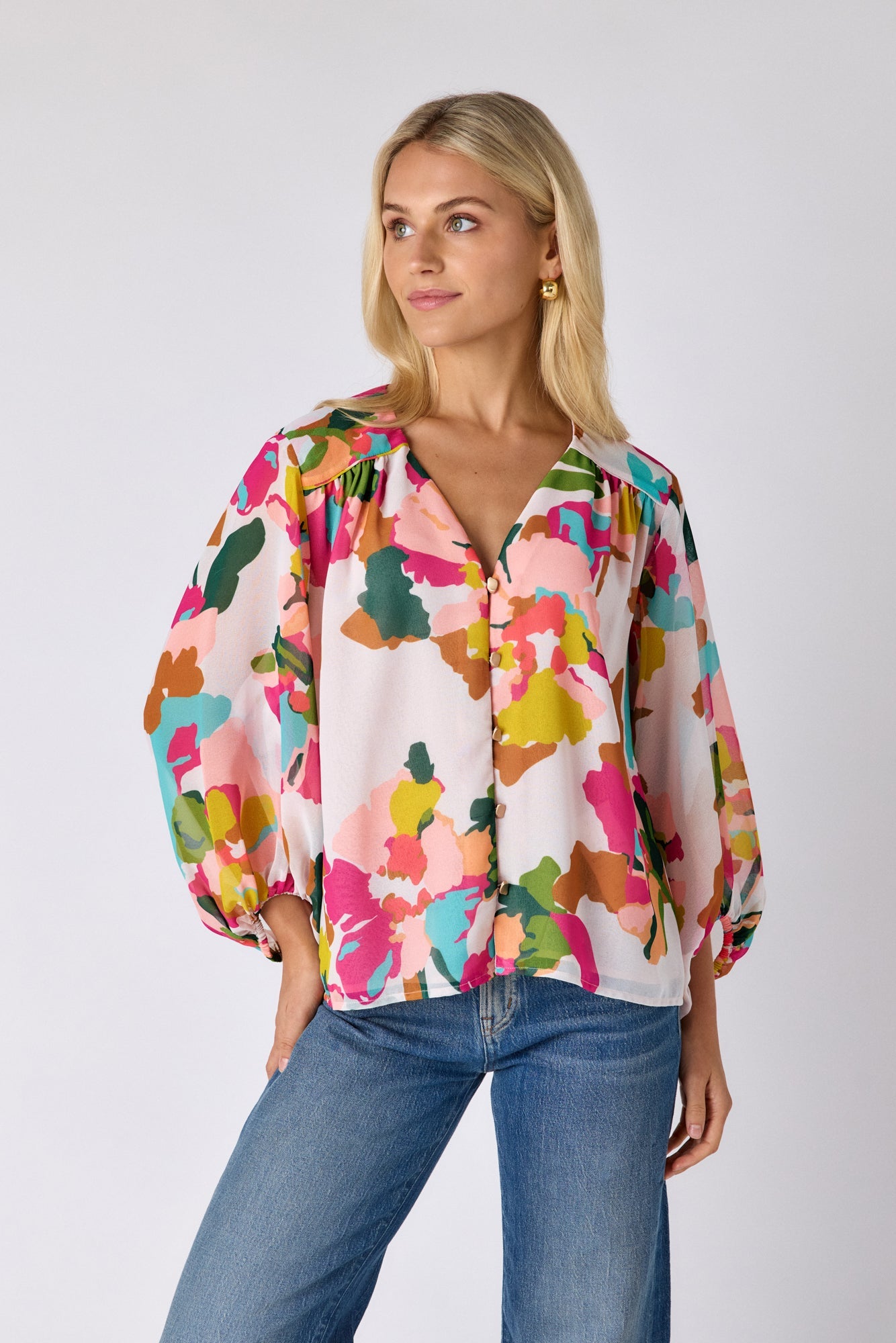 Nellie Blouse - Botanic Blush