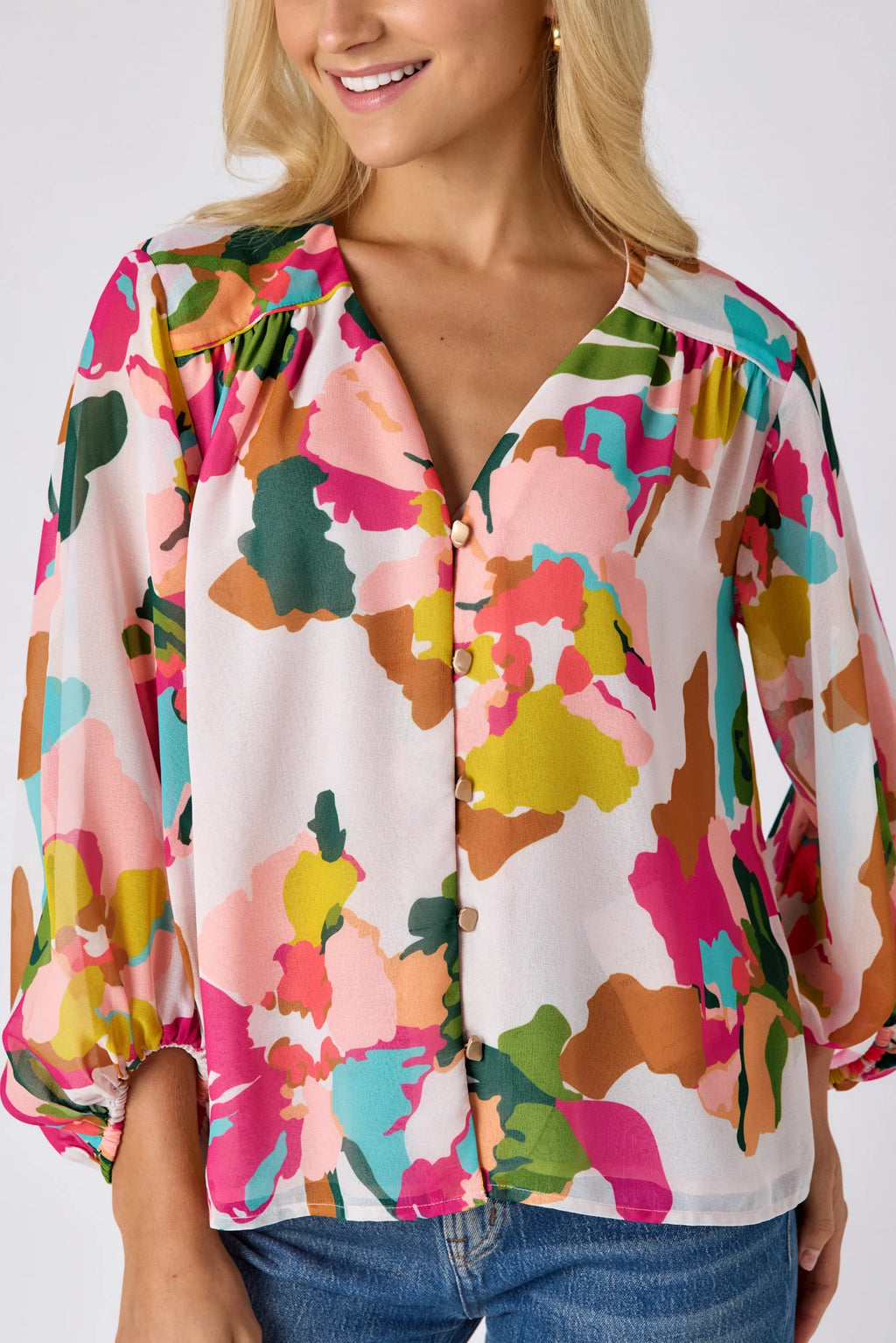 Nellie Blouse - Botanic Blush