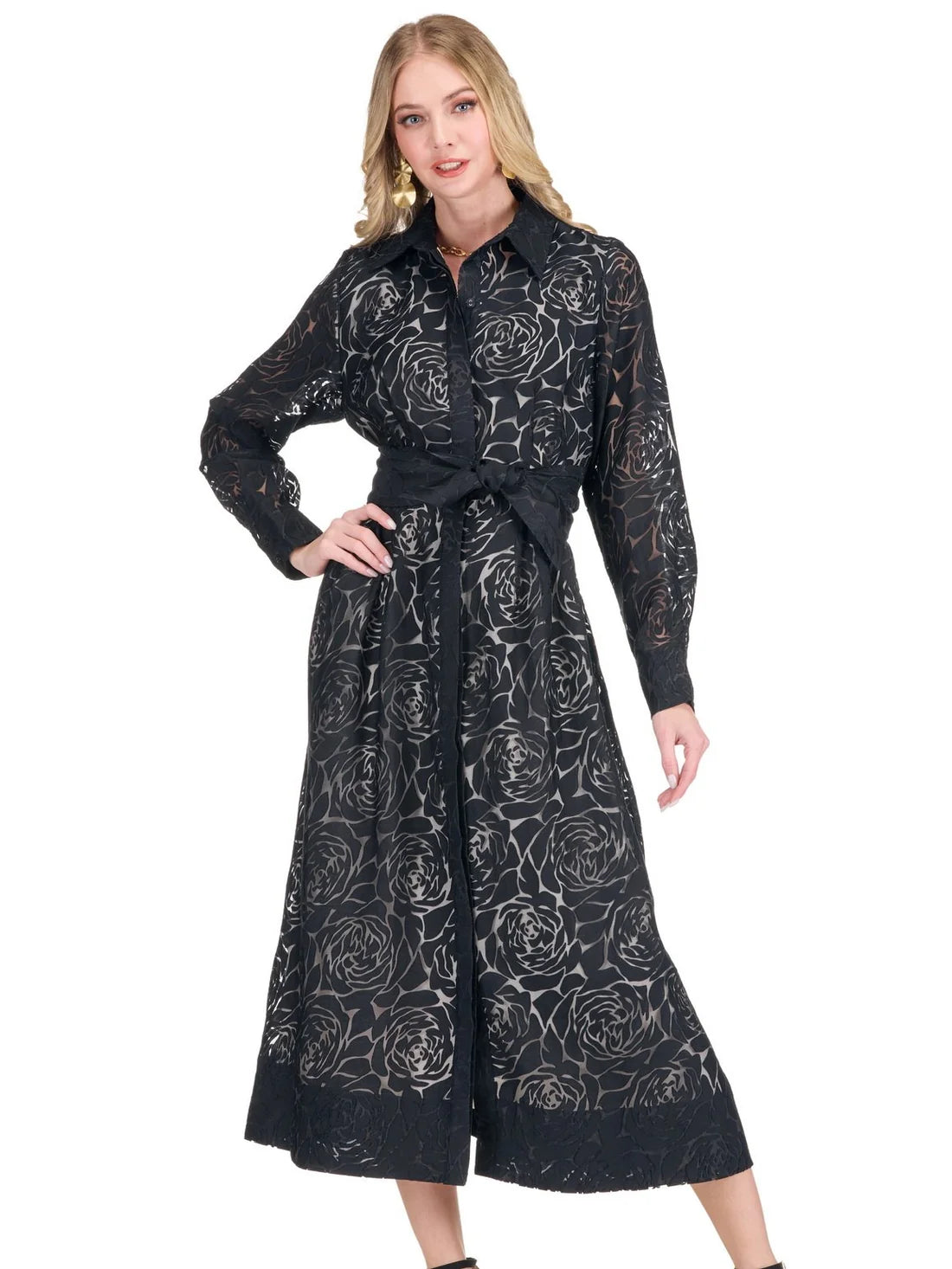 Black Burnout Dress