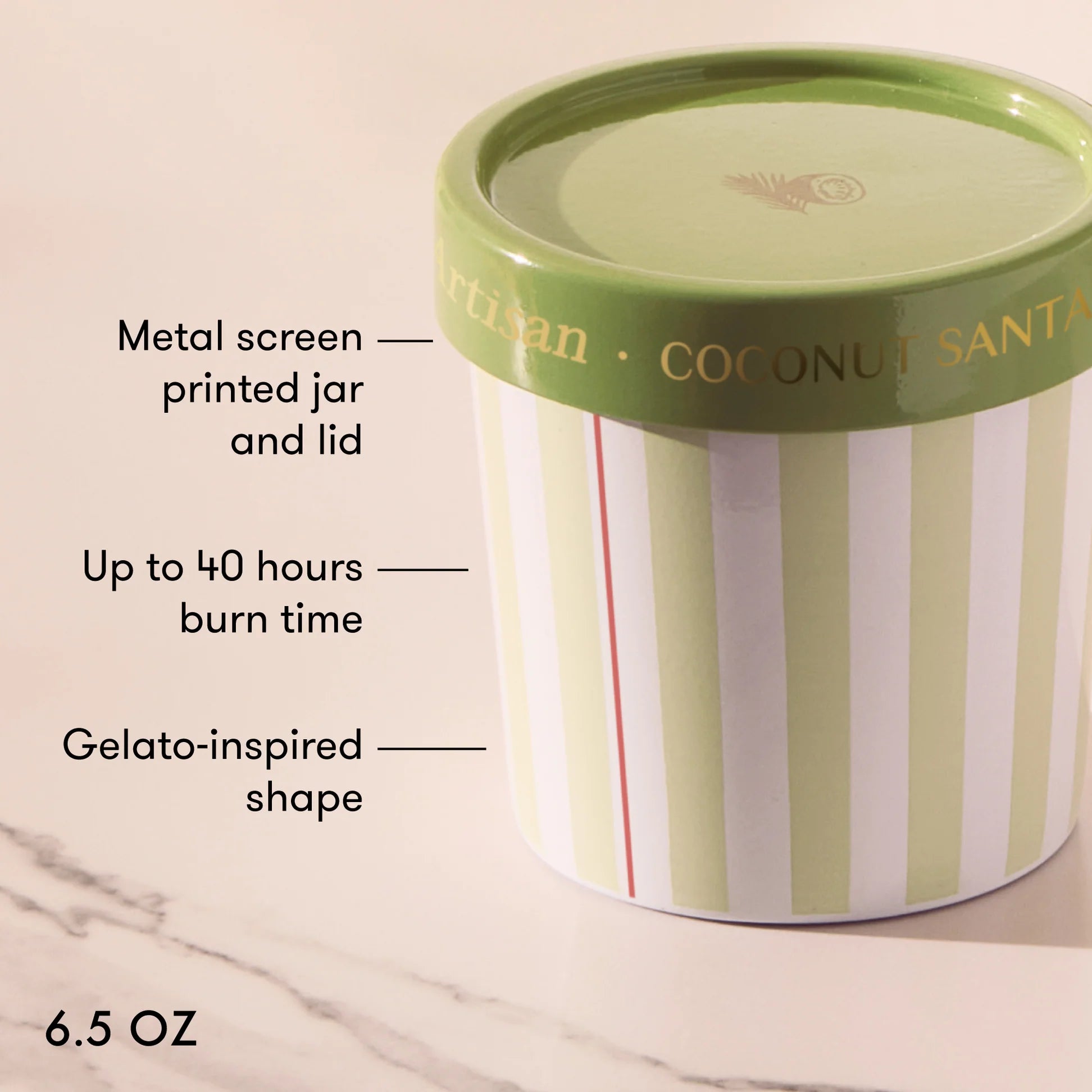 Coconut Santal Artisan Caffe Capri Gelato Cup Candle