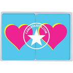 Cards-plastic PVC playing cards Pink heart on blue background