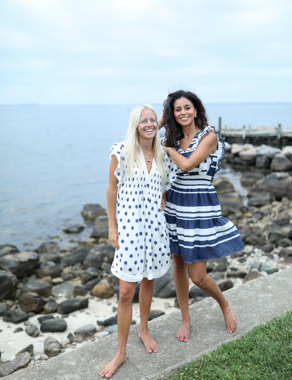 Christopher Dress - Navy Stripe