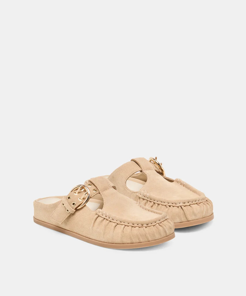 JEANNE FLATS CAMEL SUEDE