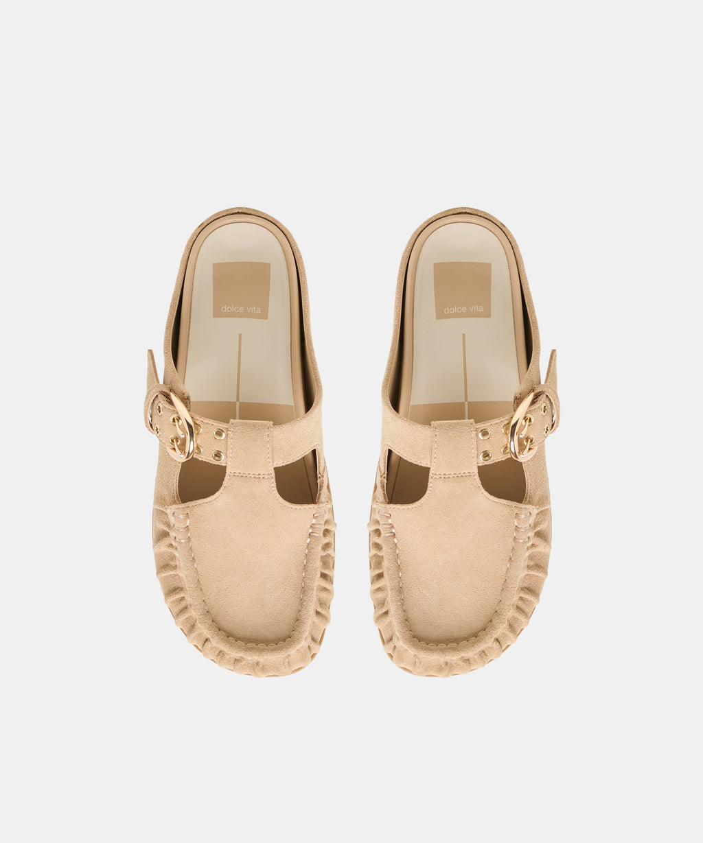 JEANNE FLATS CAMEL SUEDE
