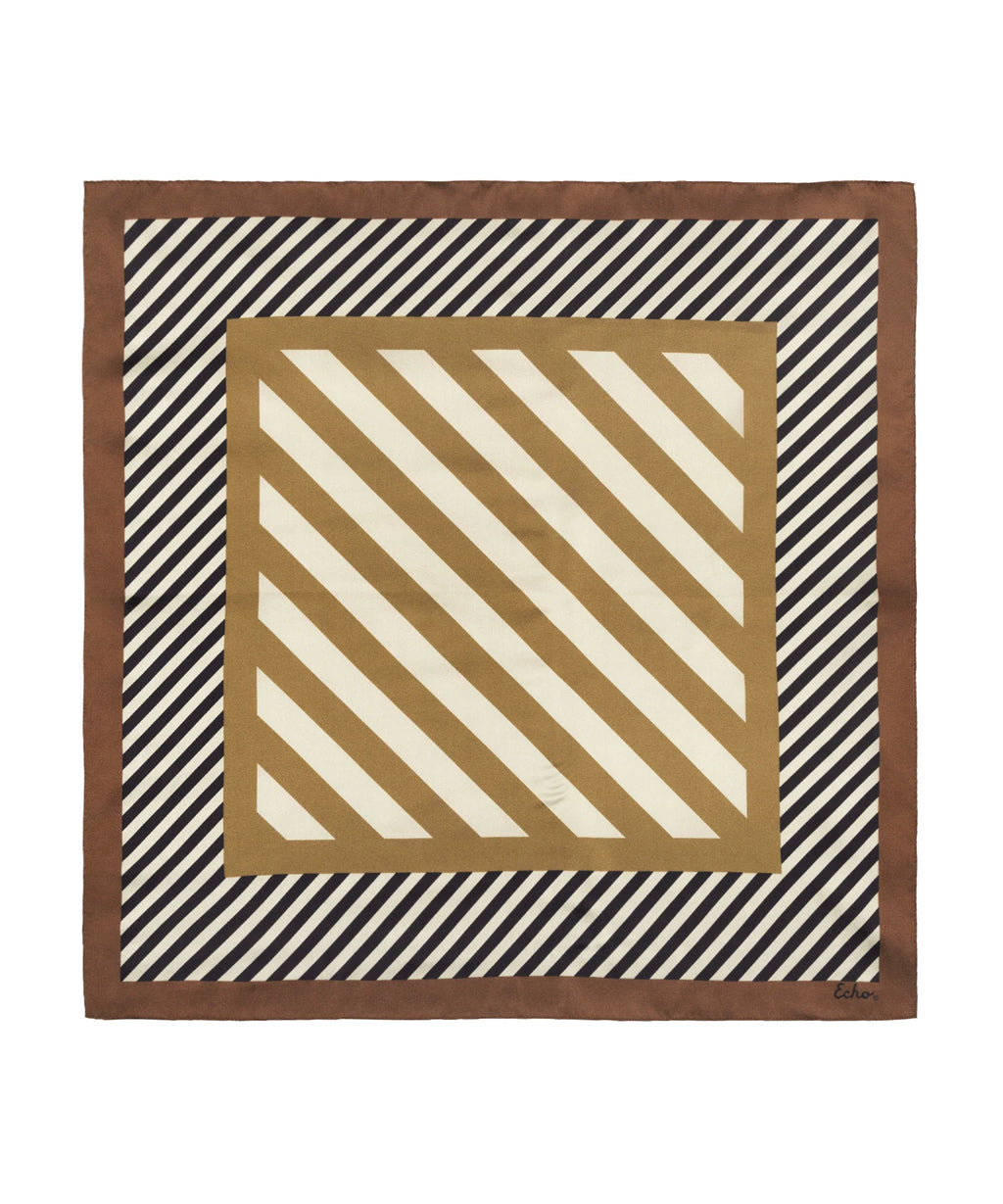 Stripes Silk 21" Bandana