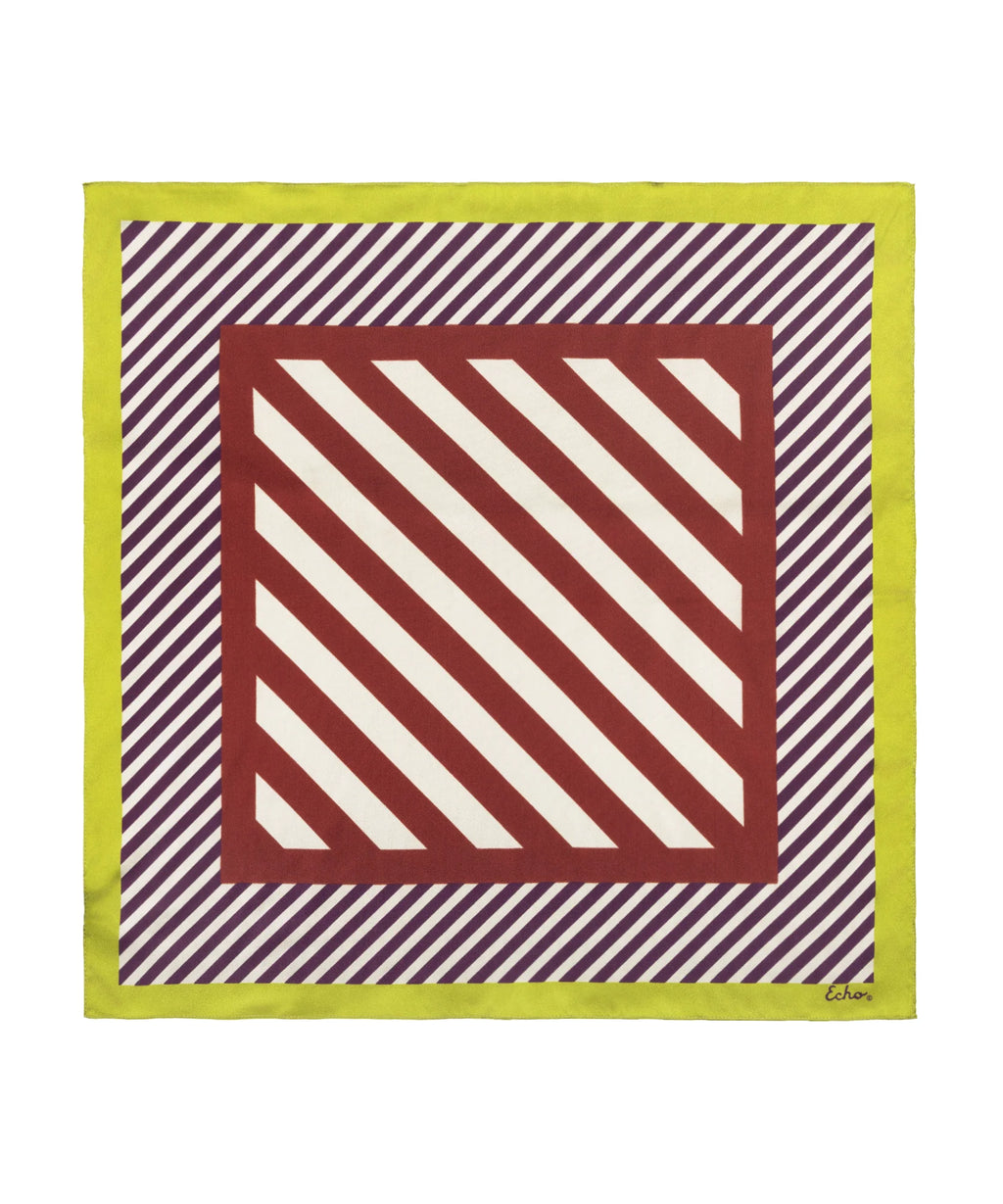 Stripes Silk 21" Bandana