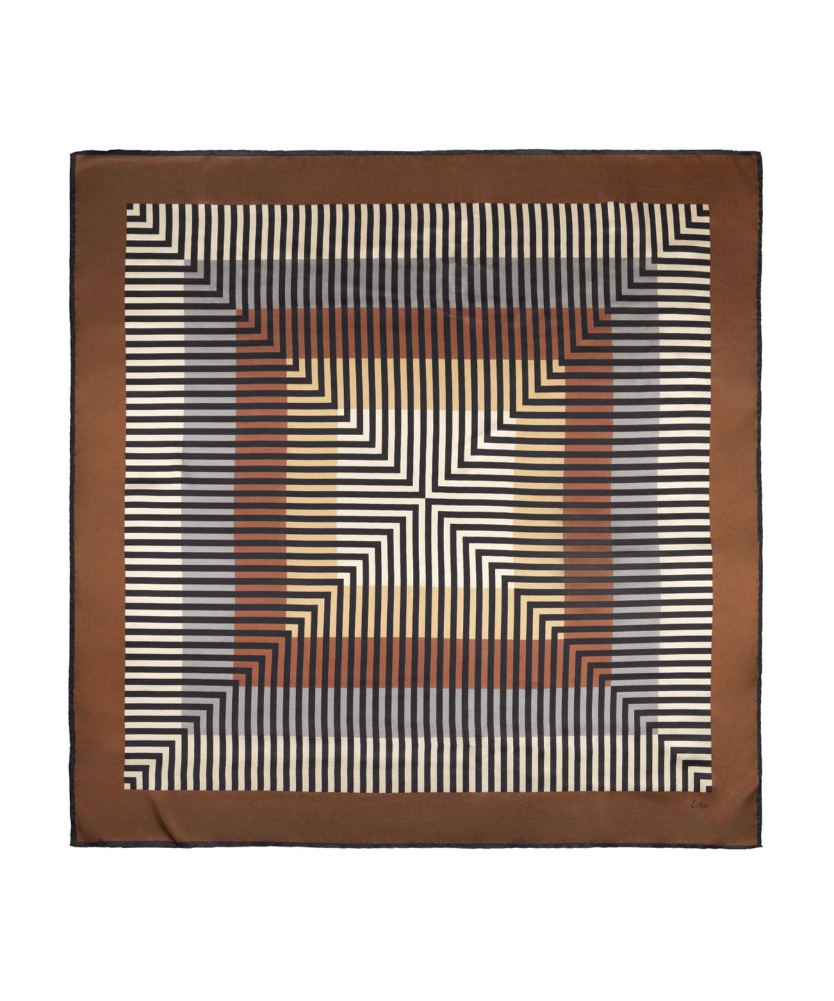 Concentric stripes silk square