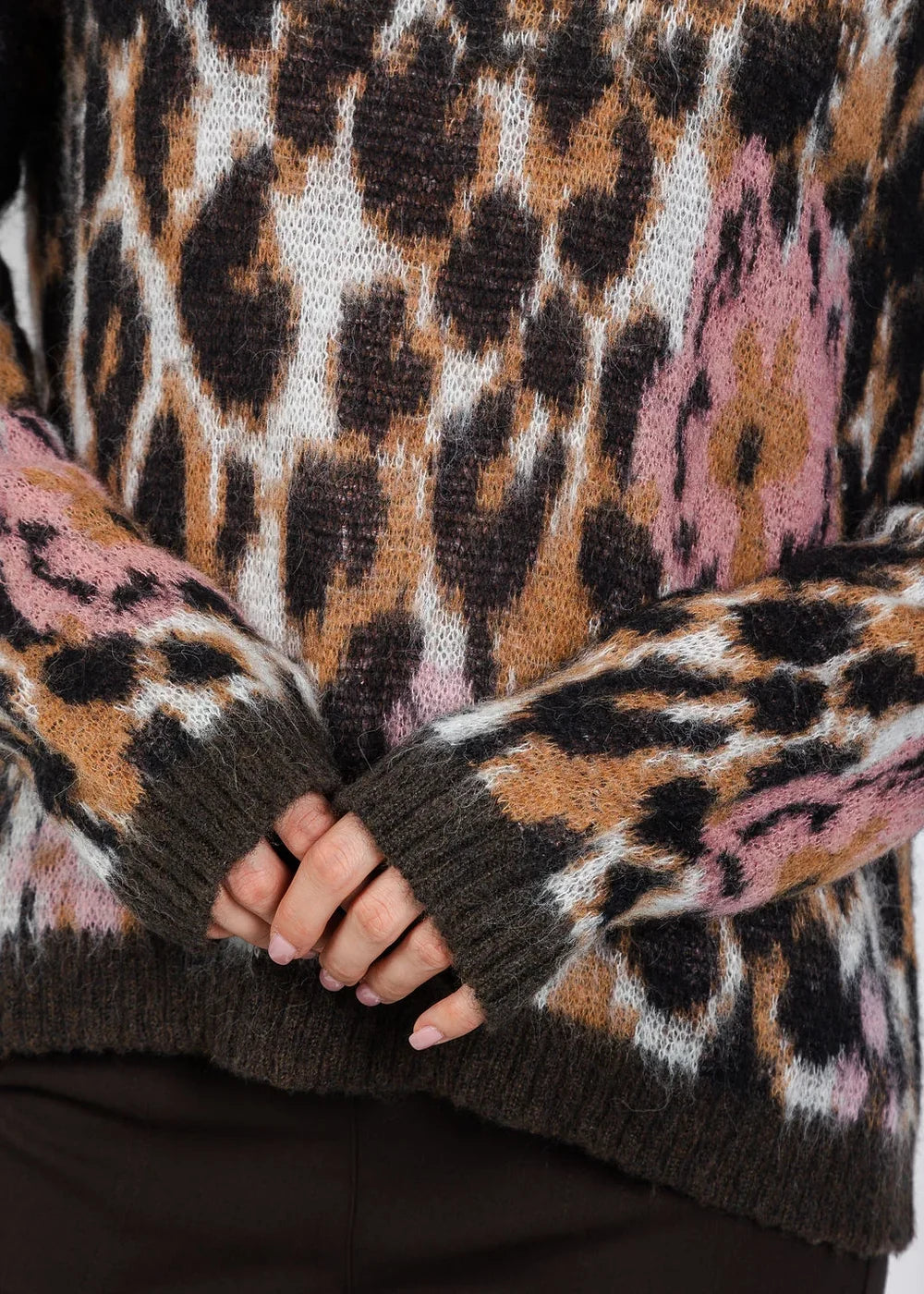 Crew Neck Brushed Jacquard Sweater