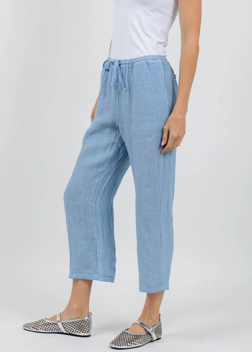 At Ease Linen Pants Blue